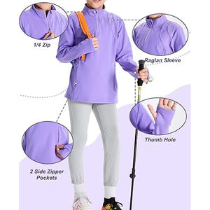 Haute qualité fille tenue décontracté quart Zip col roulé, fermeture éclair court devant filles sweat pour hiver saison sweats à capuche pour femme - Product Image 2