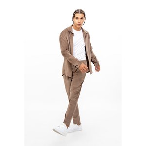 Pantaloni e pantaloni in velluto a coste color cammello da uomo - Product Image 3