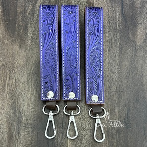 Porte-clés en cuir de vache artisanal 2025, style occidental haut de gamme, mousqueton durable, clip à clés mignon pour femmes - Product Image 1