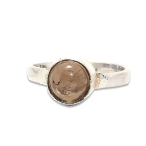 ทำด้วยมือ925แข็งแหวนเงินสเตอร์ลิงอัญมณีควอตซ์สโมควอตซ์ธรรมชาติที่สวยงามการออกแบบที่ทันสมัยสำหรับเป็นของขวัญแต่งงานเครื่องประดับที่ดี - Product Image 1