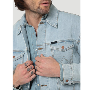 Veste en jean avec poches pour hommes, classique, bleu, logo personnalisé, vêtements d'extérieur décontractés, vente en gros - Product Image 3