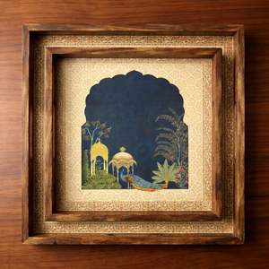 Square Eco-Friendly Durable Lacquered <b>Wooden</b> <b>Serving</b> <b>Tray</b> with Printed Design Deluxe Grade for Home Kitchen & Lawn Use - Product Image 6