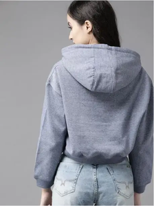 เสื้อสเวตเตอร์มีฮู้ดแฟชั่นสำหรับผู้หญิงเสื้อครอปเกอร์สำหรับใส่ไปยิมฟิตเนสฤดูหนาวเสื้อครอปมีฮู้ดขายส่ง - Product Image 3