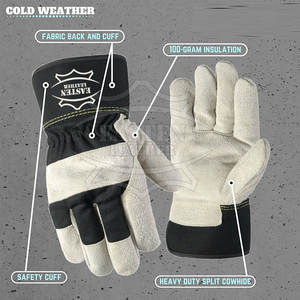 Nouveauté, gants de travail de qualité supérieure, dernier design, gants de sécurité en cuir, durables et respirants, sans silicone, prix de gros - Product Image 4