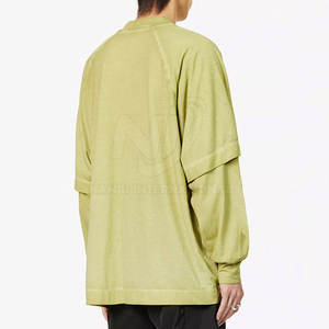 T-shirt en coton personnalisé à quantité minimale de commande bas pour hommes chemise double couche vierge pour taille adulte chemise double couche pour vente en ligne - Product Image 2