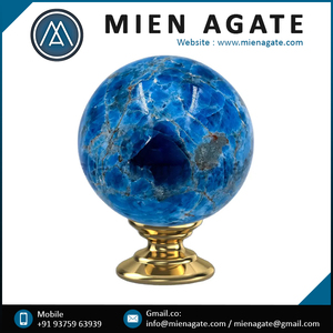 Esfera de apatita de piedras preciosas naturales de primera calidad, Chakra de garganta, venta al por mayor, esfera de bola de apatita azul de cristal de ágata Mien - Product Image 3