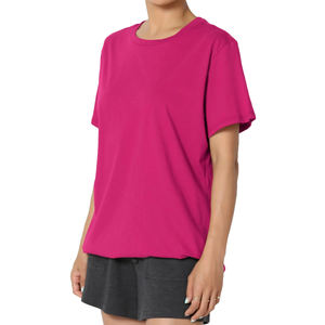 Camiseta de manga corta informal de corte extragrande para mujer, 65% de algodón, 35% de poliéster, logotipo personalizado, transpirable, ecológico, Plus - Product Image 5