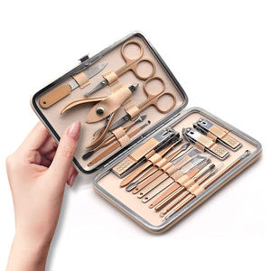 2025 ensemble de manucure coupe-ongles Kit de pédicure 18 pièces en acier inoxydable outils de soin des ongles coupe-ongles Kits de toilettage bleu - Product Image 1