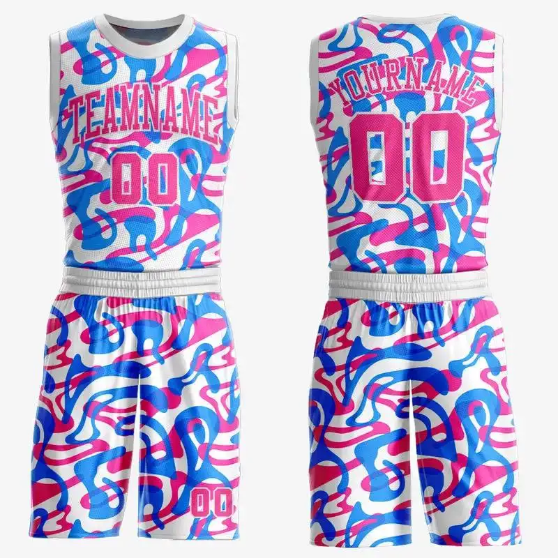 Custom your own team sublimation printing quick dry reversible basketball uniforms latest basketball jersey design