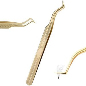 Pince à cils antistatique professionnelle en acier inoxydable Super dur de haute précision pointe arrondie pour faux cils - Product Image 1