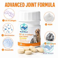 Comprimés de soutien articulaire UC-II Collagène et Glucosamine HCl pour chiens et chats - 30 unités - Lubrifie les articulations et le cartilage pour une meilleure mobilité