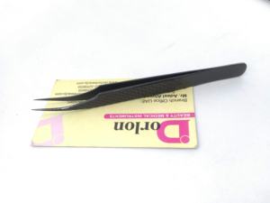 Pince à cils plasma noire Diamond Grip Logo personnalisé en acier inoxydable Meilleure pince à épiler d'extension de cils de beauté - Product Image 2