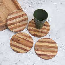 Top Quality Wooden Coasters Mats Customize Shape Size Round Epoxy Wood Resin Coaster Placemats With High Grade Wooden <b>Table</b> Mats - Product Image 4
