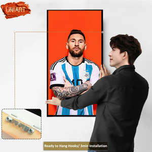 Gran brillante jugador de fútbol lienzo impresión UV Arte de la pared Decoración pintura Vertical Lionel <span class=keywords><strong>Messi</strong></span> cristal porcelana lienzo impresión cartel - Product Image 4