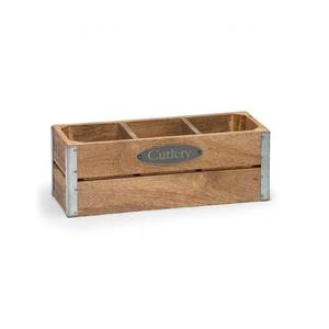 Porte-couverts en bois massif de conception antique Porte-couverts en bois de forme carrée fait à la main d'Inde - Product Image 3