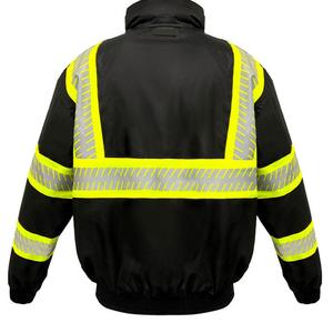 Vêtement de travail de sécurité haute visibilité en polyester imperméable pour la construction industrielle, veste réfléchissante à LED personnalisée pour l'hiver, résistante et robuste - Product Image 6