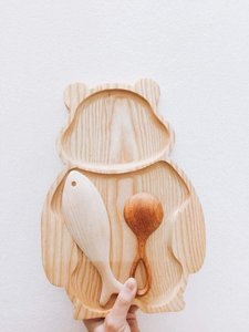 Usine Vente À La Main Écologique Incassable Forme De Feuille De Service Snack Alimentaire Assiette En Bois - Product Image 3