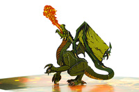 Carte de vœux pop-up 3D Dragon faite à la main Kiricard, style vietnamien, souvenir en papier Anime pour anniversaire d'enfants 15x20cm