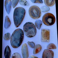 Lot de pierres précieuses en agate du Botswana polies, naturelles, de grande taille, de haute qualité, pour bijoux, accessoires de mode féminins, couleur bleu feu