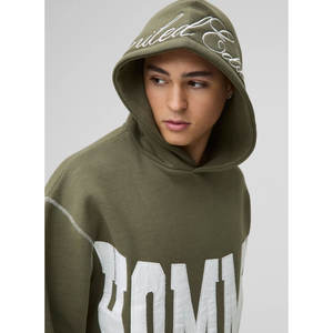 Unisex custom oversized <b>sweatshirt</b> set with <b>embroidery</b> and autumn print design plus size hoodies for men and women - Product Image 2