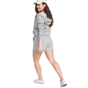 Short de survêtement de sport vintage à taille extra haute pour femme 48% polyester 52% coton tissu délavé à l'entrejambe de 3 pouces - Product Image 2