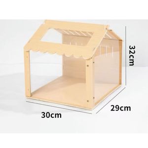 Casa de hámster grande caja de jaula de acrílico de madera transparente para animales pequeños erizos conejillo de indias - Product Image 5