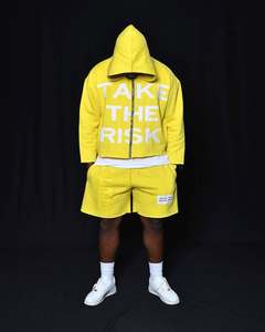 ชุดกางเกงขาสั้นแฟชั่นสำหรับผู้ชายสีล้วนแนวสตรีทสำหรับผู้ใหญ่ชุดแฟชั่นแนวสตรีทขนาดใหญ่พิเศษสำหรับฤดูหนาว - Product Image 3