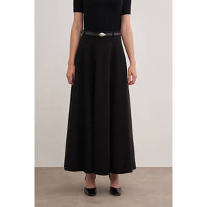 กระโปรงสั้นเอวธรรมชาติผ้ายืดพร้อมเข็มขัด ทรงเอไลน์สวมใส่สบาย - Product Image 2