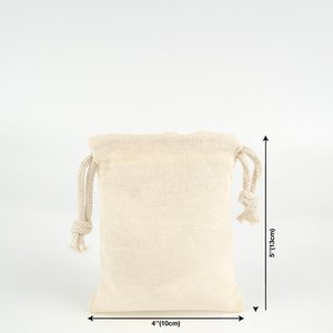 Natural Cotton <b>Drawstring</b> <b>Pouch</b> 4x5 Favor & Gift Bag - Product Image 1