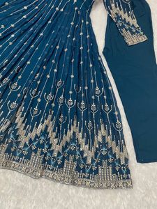 Indian <b>Pakistani</b> Style Formal Wear Ethnic Modern Design Embellished 3.10m Dupatta Shalwar Kameez Buttar Georgette Inner Salwar - Product Image 5