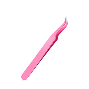 Pinzas de extensión de pestañas de acero inoxidable de precisión de lujo de elegancia Rosa punta puntiaguda volumen pestañas aplicador de logotipo personalizado - Product Image 6