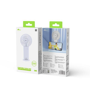 Mini ventilateur CS-10 blanc, ventilateur portable, trois options de vitesse du vent, ventilateur portable à main pour voiture, usage domestique, couleur blanche - Product Image 1