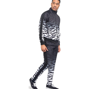 Survêtement personnalisé survêtements à rayures latérales 100% coton à capuche hommes joggers costume pantalon de survêtement évasé et ensemble de sweat à capuche - Product Image 5