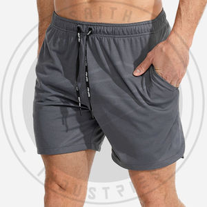 Men's Summer Eco-Friendly Quick Dry Solid Pattern Gym Shorts Beach Wear Sport Shorts - Product Image 4