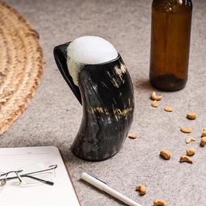 Vente chaude meilleure qualité de 6 pouces de long poli Viking tasse de corne à boire authentique médiévale corne de boeuf tasse chope - Product Image 1