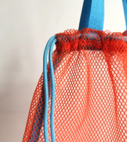 Sacs de shopping en filet de nylon et polyester recyclables portables multicolores avec cordon de serrage, sacs de plage et de maillot de bain
