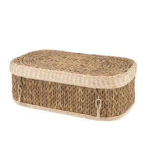 Cercueil en osier brun fait à la main pour la crémation d'animaux de compagnie, urne commémorative écologique en jacinthe avec couvercle décoratif en forme de tournesol - Product Image 2