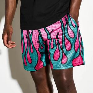 Men's High Quality All-Over Print Designer Sublimation Paisley Anti-Wrinkle <b>Mesh</b> Polyester Shorts with Pockets High Street Style - Product Image 2