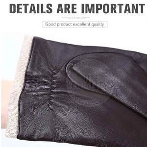 Nouveaux gants en cuir uni pour hommes, design personnalisé, haute qualité, écran tactile, détection des aiguilles, écologiques, respirants, pour l'hiver, en plein air - Product Image 4