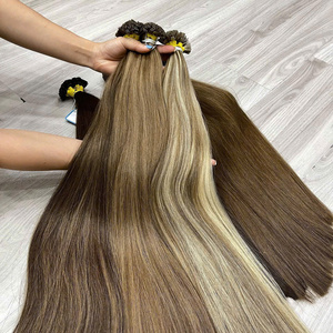 ThanhAnHair Remy Color Extensiones de cabello con punta plana Extensiones de cabello humano vietnamita Punta de queratina preunida Cabello Brillo de larga duración - Product Image 4