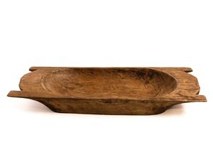 28 "x 12" x 4 " - Eurostyle Trencher Rustic Wooden Dough Bowl con asas-Bateas-Decoración del hogar Centro de mesa de exhibición - Product Image 1