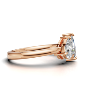 IGI Certified Lab Grown Diamond Toi Et Moi <b>Ring</b> 18K Yellow / White & Rose Gold Pear & Marquise Shape Engagement <b>Ring</b> For Women - Product Image 4
