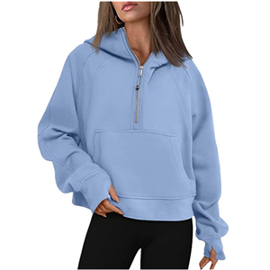 Nouveau sweat à capuche pour femme à demi-zip, taille adulte, tendance, séchage rapide, confortable et respirant, fabricant de vêtements pour femme - Product Image 2