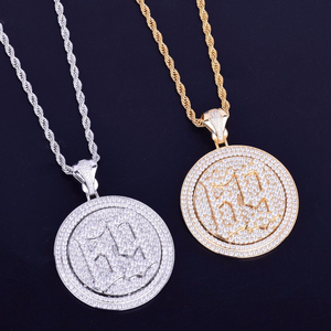 Pendentif Hip Hop pour homme en moissanite authentique personnalisé à la demande à vendre de l'Inde en or massif 10 carats - Product Image 5