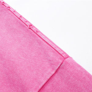 100% coton épais lourd français éponge haute qualité sonnerie blanc poids lourd microfibre surdimensionné en détresse acide lavé t-shirt - Product Image 4