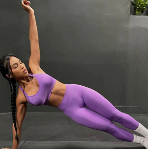 Campione gratuito donna 5/3/2 pezzo senza cuciture set di abbigliamento yoga fitness <span class=keywords><strong>Gym</strong></span> Leggings sport calzamaglia atletico allenamento vestiti ectiva set - Product Image 2