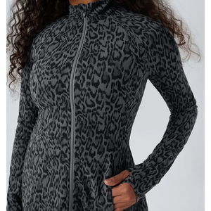 Chaqueta de gimnasio con cremallera de Invierno para mujer personalizable poliéster de alta calidad Color sólido transpirable de talla grande elástico para entrenamientos de Yoga - Product Image 4