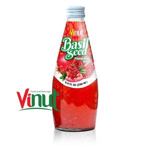 เครื่องดื่มลิ้นจี่เมล็ดโหระพาขวดแก้วขนาด290มล. มีไขมันต่ำมีใบรับรอง ISO - Product Image 2