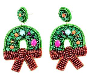 Pendientes de tuerca geométricos con cuentas de semillas de cristal dorado, moda navideña, personalidad elegante, regalo a granel con perlas, aniversario - Product Image 2