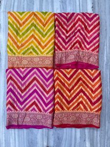 Sari de Chifón Puro Banarasi, Diseño Tradicional Zari, Tela para Blusa sin Coser, Protección Solar para Fiestas, Secado Rápido, Elegante - Product Image 6